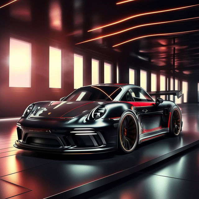 A vibrant 8K resolution, 1080HP picture quality envisioning of a luxurious Porsche supercar, mastercrafted by Mansory. An image capturing the fusion of elegant luxury, sporty design, and high-octane performance.