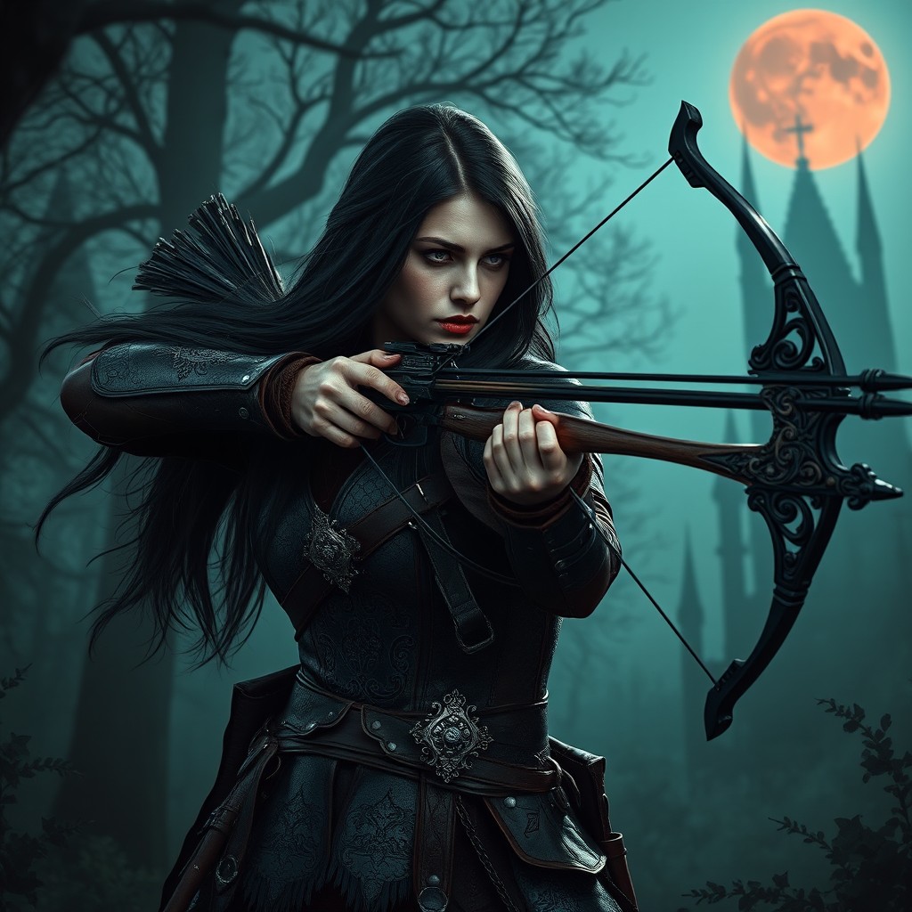 Fierce Medieval Vampire Huntress