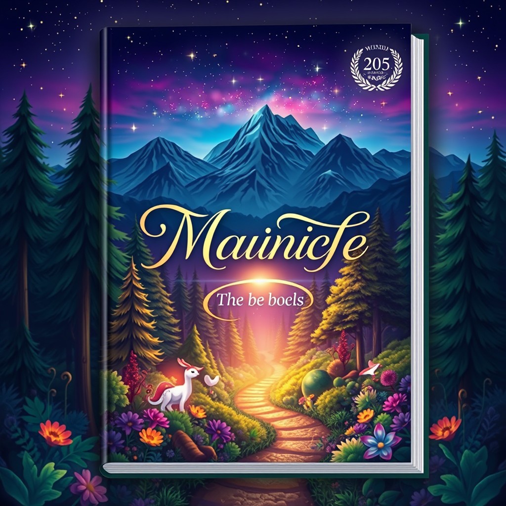 A visually striking book cover design featuring a mystical landscape