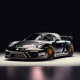 A dazzling 8K resolution, 1080HP picture quality depiction of a luxurious Porsche supercar envisioned by Mansory, encapsulating premium luxury, dynamic design, and thrilling performance.