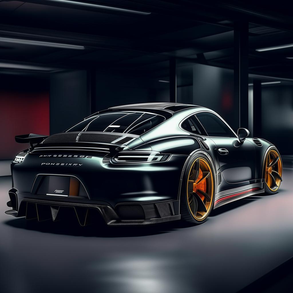 A dazzling 8K resolution, 1080HP picture quality depiction of a luxurious Porsche supercar envisioned by Mansory, encapsulating premium luxury, dynamic design, and thrilling performance.