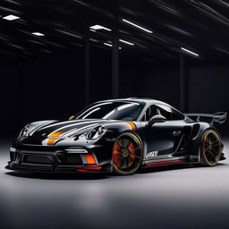 A dazzling 8K resolution, 1080HP picture quality depiction of a luxurious Porsche supercar envisioned by Mansory, encapsulating premium luxury, dynamic design, and thrilling performance.