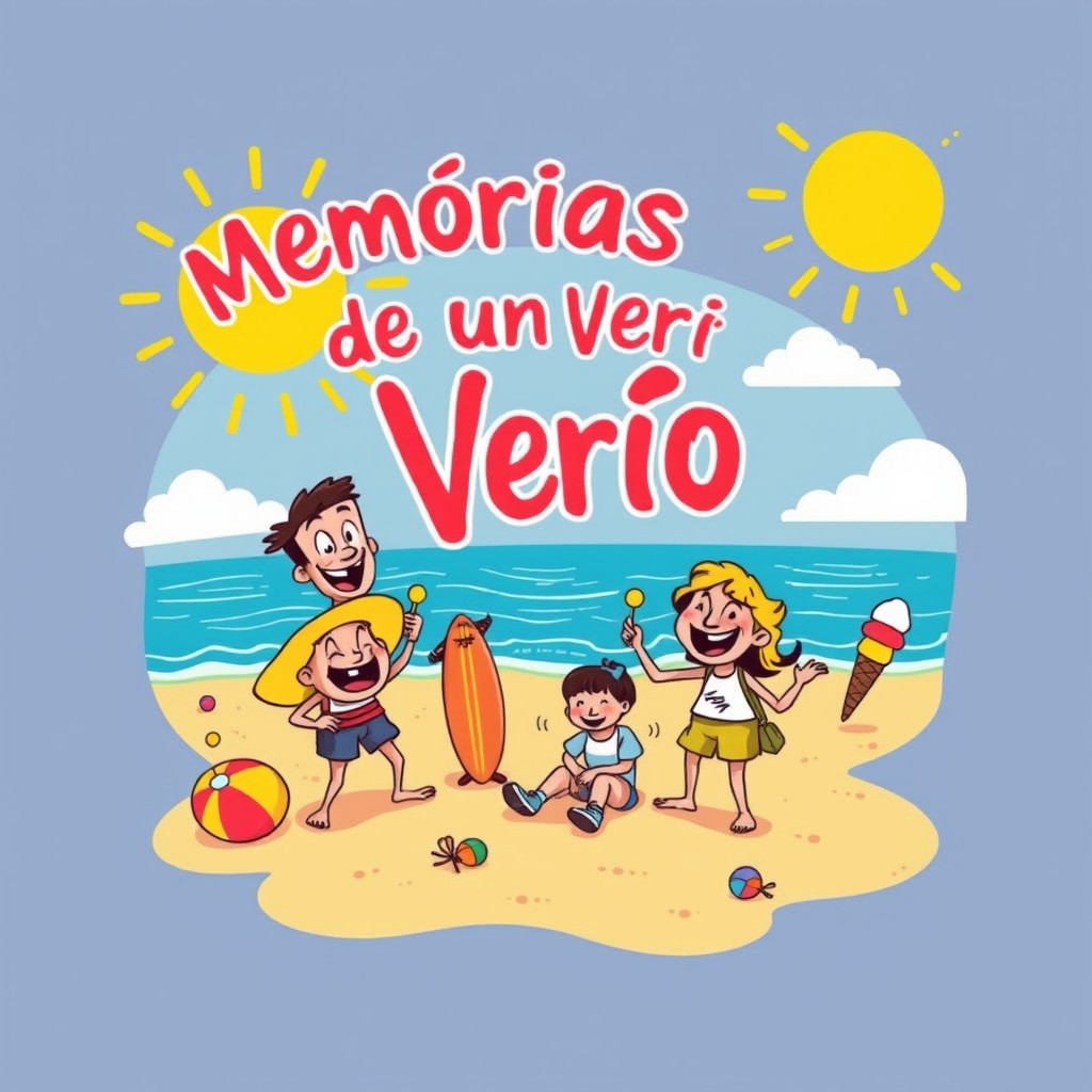 A humorous illustration for a t-shirt design inspired by 'Memórias de Um Verão'