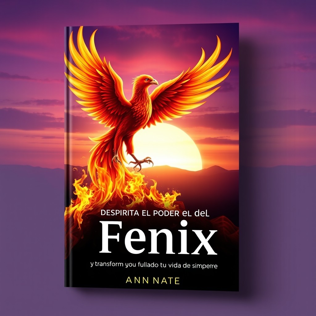 A customizable book cover template for 'Despierta el poder del Fénix y transforma tu vida para siempre'