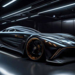 An impressive 8K resolution, 1080HP picture quality concept of a luxurious Mercedes supercar, crafted by Mansory, capturing the marriage of high-end luxury, elegant design, and supreme performance.