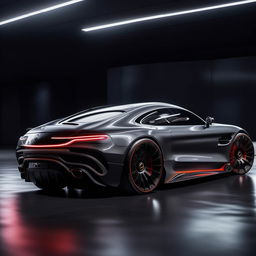 An impactful 8K resolution, 1080HP picture quality rendering of a luxurious Mercedes supercar as imagined by Mansory. The image combines superior luxury, sleek design, and unmatched performance.