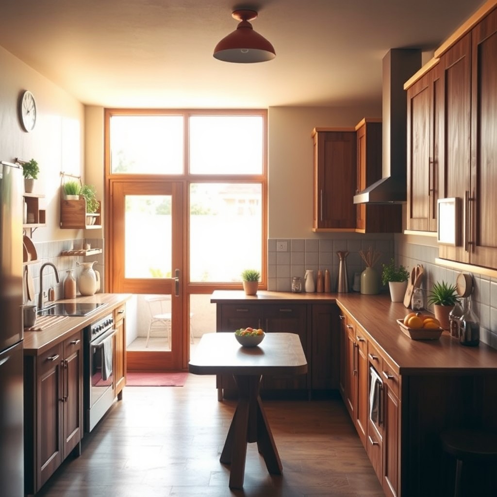 A cozy kitchen measuring 2