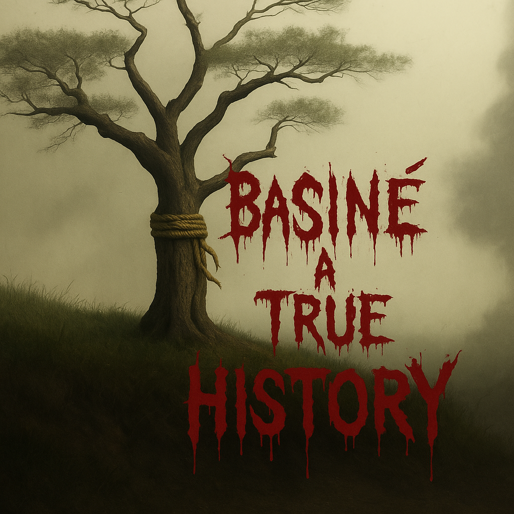 sustituye la palabra bound por: "basiné a true history", letras terrorificas y goteando sangre