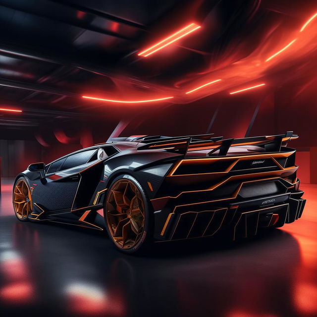 An astounding 8K resolution, 1080HP picture quality representation of a luxurious Lamborghini supercar envisioned by Mansory, capturing the fusion of Italian sophistication, cutting-edge design, and heart-stopping performance.