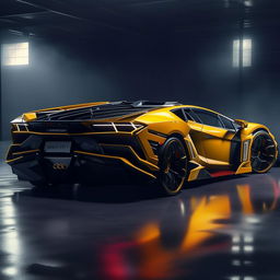 A dramatic 8K resolution, 1080HP picture quality concept of a luxurious Lamborghini supercar, conceptualized by Mansory. This imagery encapsulates the pinnacle of luxury, sleek Italian design, and exhilarating performance.