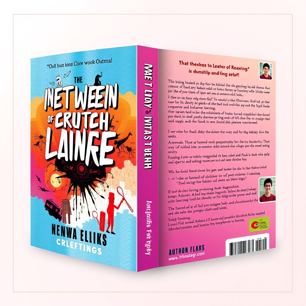 A complete book cover design for a 50-page book, including front cover, spine, and back cover
