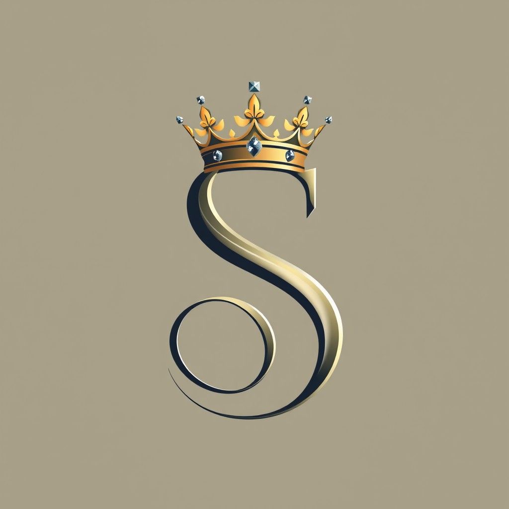 A stylized letter 'S' elegantly designed with a regal crown perched on top