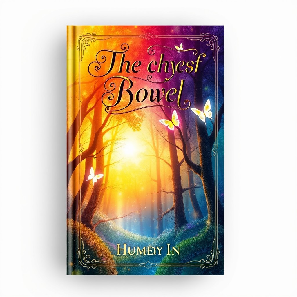 A beautiful book cover design featuring an artistic blend of vibrant colors and elegant typography
