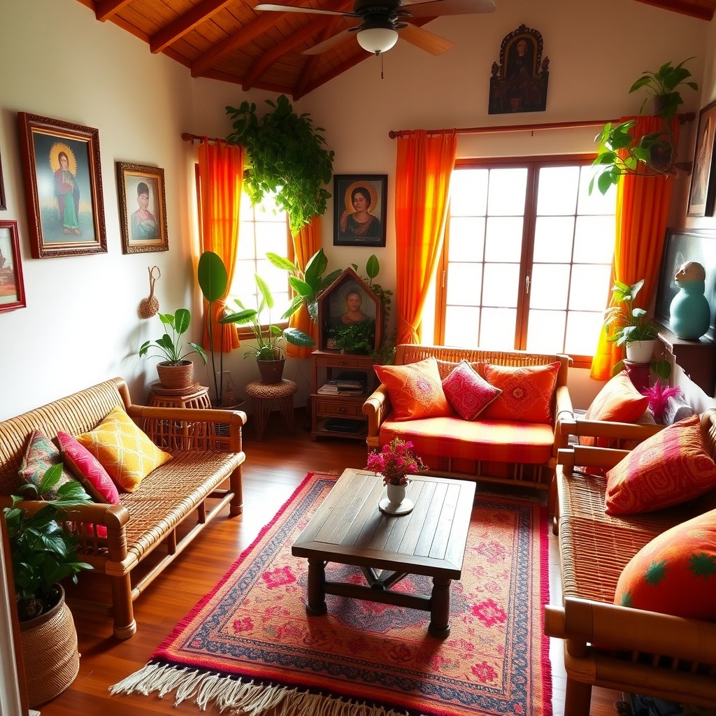 A vibrant and inviting living room in a typical Filipino home
