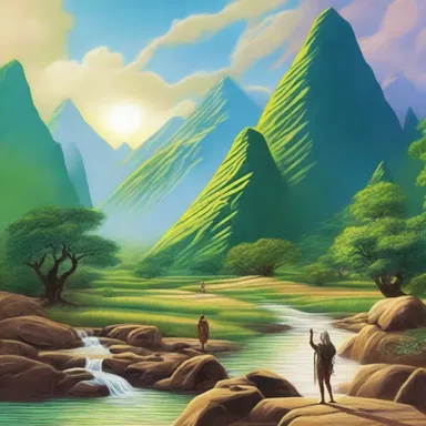 The ancient tribe believed that their deity carved out the mountains and rivers in the divine act of creation.