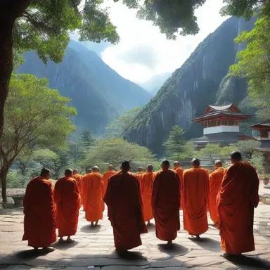 The monks dedicated their lives to carve out a spiritual sanctuary in the remote mountains.