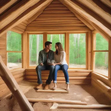 The young couple decided to carve out a life together, building their dream house by hand.