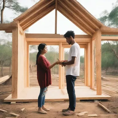 The young couple decided to carve out a life together, building their dream house by hand.
