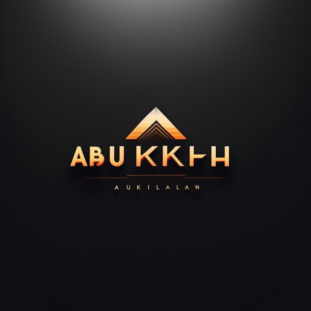 A sleek and modern logo featuring the name 'abukaha'. The design should be clean, professional and rememberable, with a unique typography that can identify the brand.