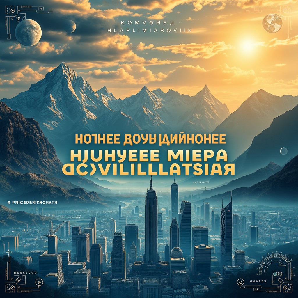 A book cover design for "Прошлое и будущее мира цивилизаций" by Яковец Юрий Владимирович