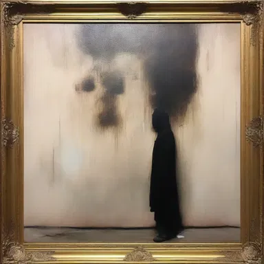 The painting was an expression of truth hidden behind a layer of lies.
