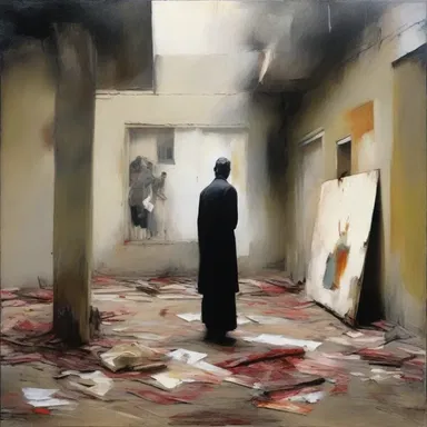 The painting was an expression of truth hidden behind a layer of lies.