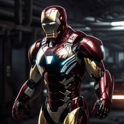 An 8K resolution, 1080HP picture quality concept of Iron Man in an inventive silver, white, and carbon black armor. The modern color scheme underscores both the technological prowess and the iconic status of the beloved superhero.