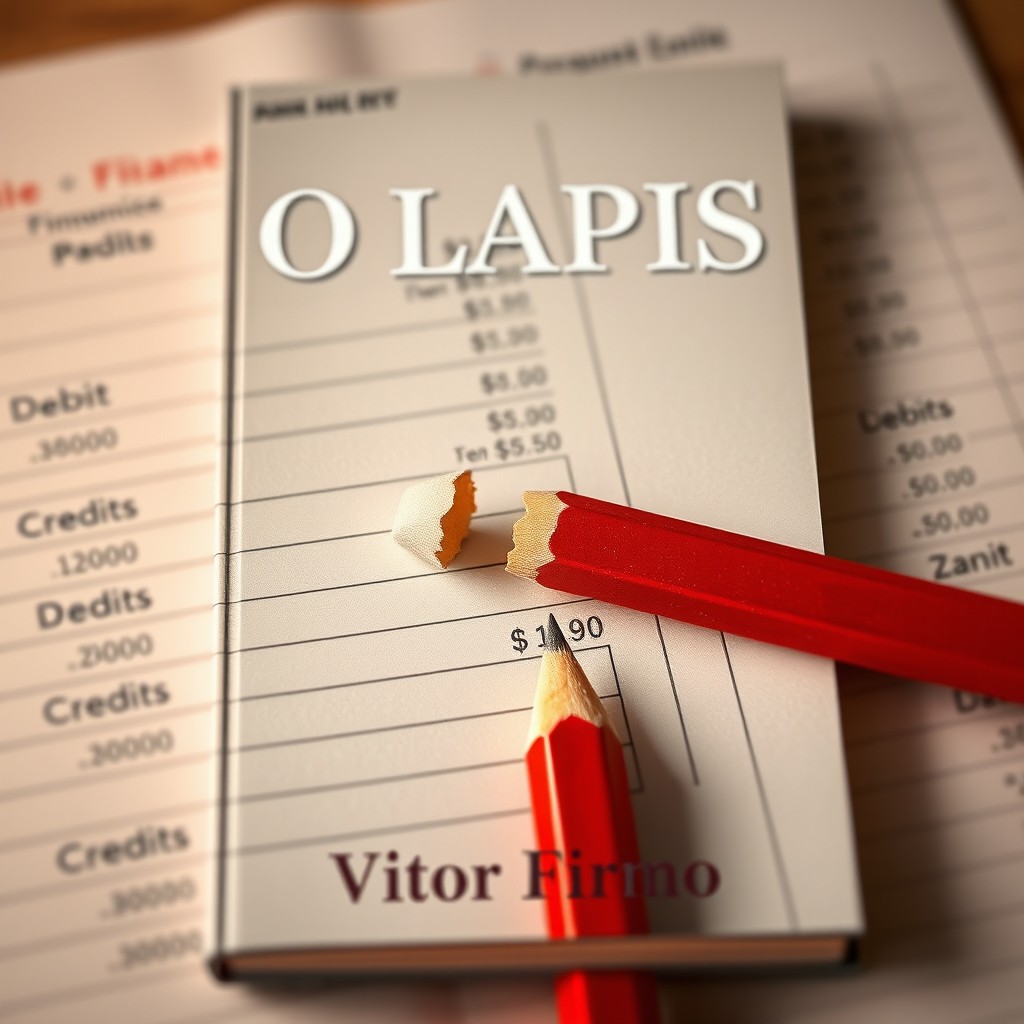 A book cover in A4 size featuring a broken red pencil prominently displayed in the foreground