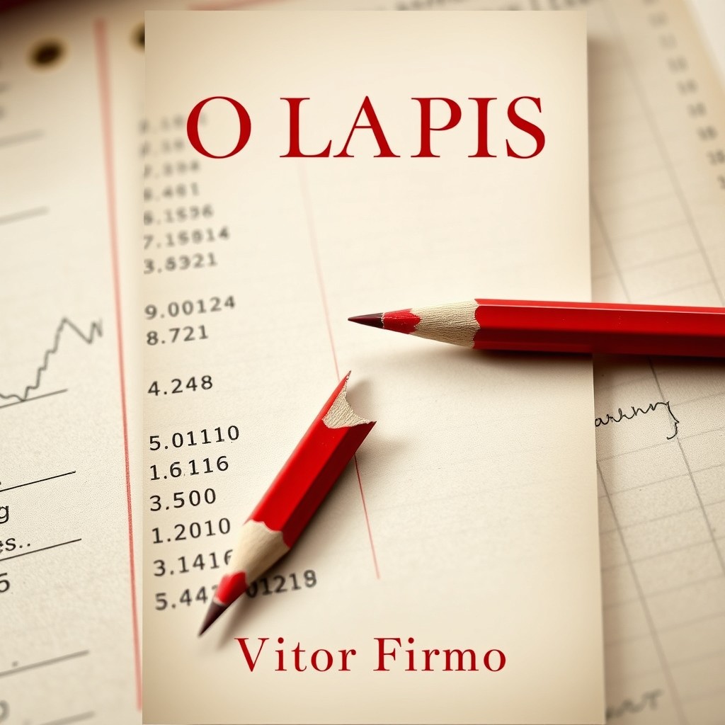 A book cover in A4 size featuring a prominent broken red pencil as the central visual element