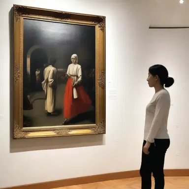 The masterpiece painting lies displayed in the prestigious art gallery, capturing the attention of all who pass by.