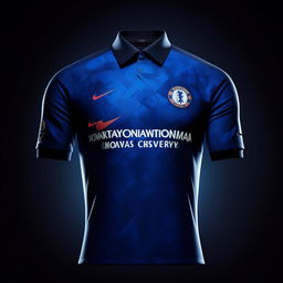 An 8K resolution, 1080HP picture quality envisioning of a brand-new, luxurious Chelsea FC kit, showcasing stellar craftsmanship, elite sports technology, and a design that pays homage to the club's rich heritage.