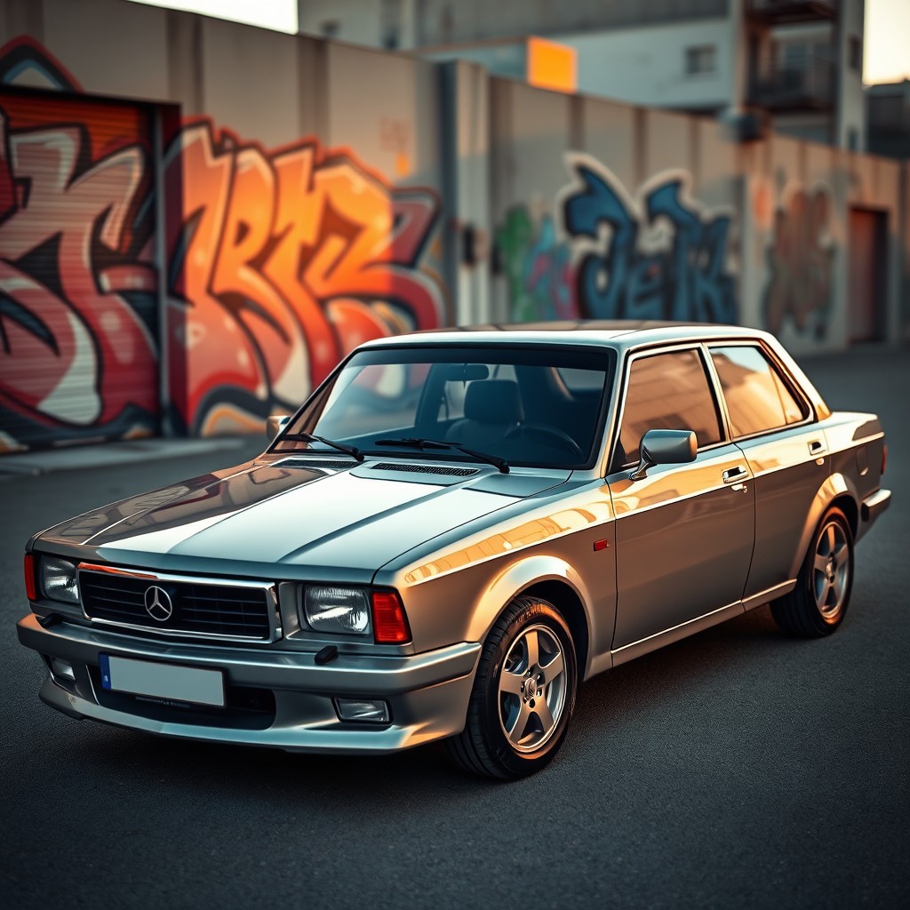A sleek and modern VAZ 2112 car featuring a unique forged carbon hood