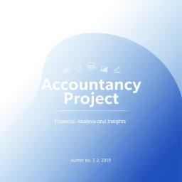 A professional and sleek cover page for an accountancy project, featuring a clean layout with a modern design