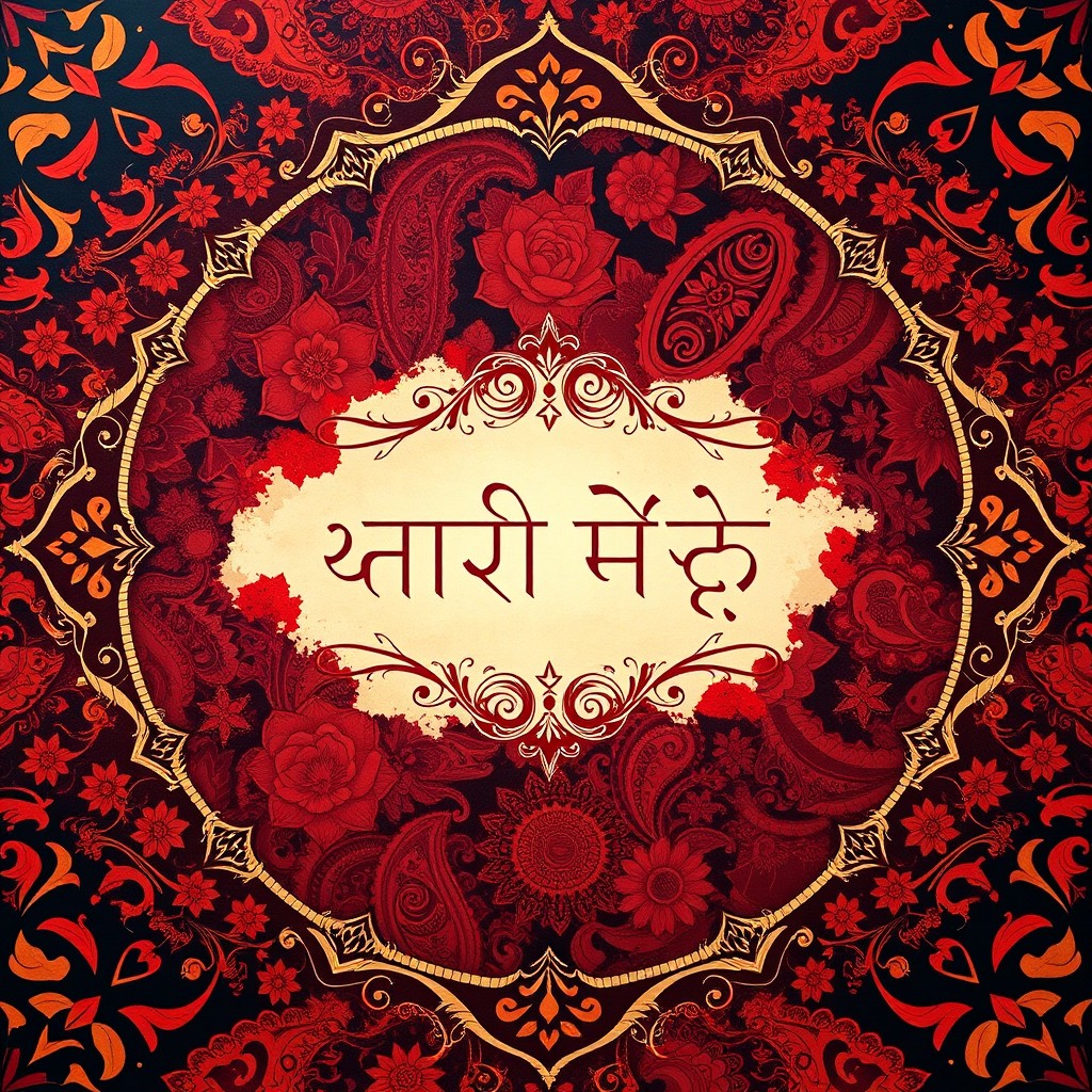 An elegant and eye-catching front cover page adorned with beautiful Hindi script