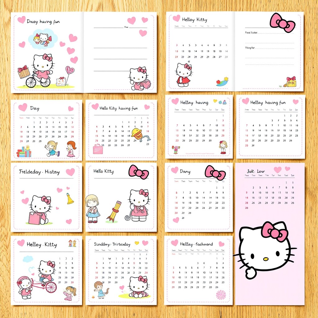 Create a PDF file with 15 different pages, each front and back decorated with a unique design