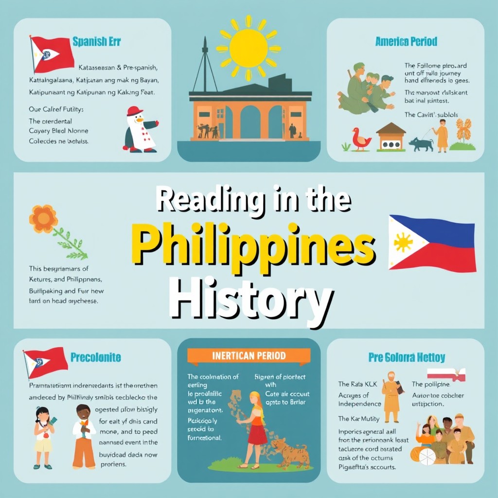 A visually striking educational poster that celebrates the historical journey of the Philippines