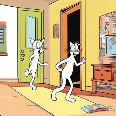 In the cartoon show, Tom left the door unbarred, and Jerry managed to sneak into the house.