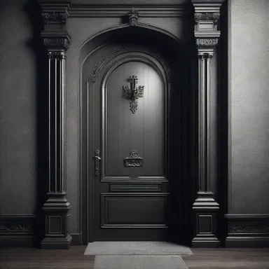 In the Gothic novel, the protagonist discovers an unbarred door leading to a secret passage in the old mansion.