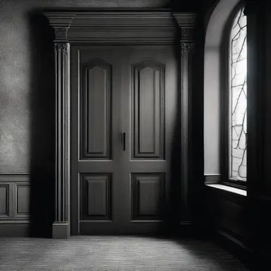 In the Gothic novel, the protagonist discovers an unbarred door leading to a secret passage in the old mansion.