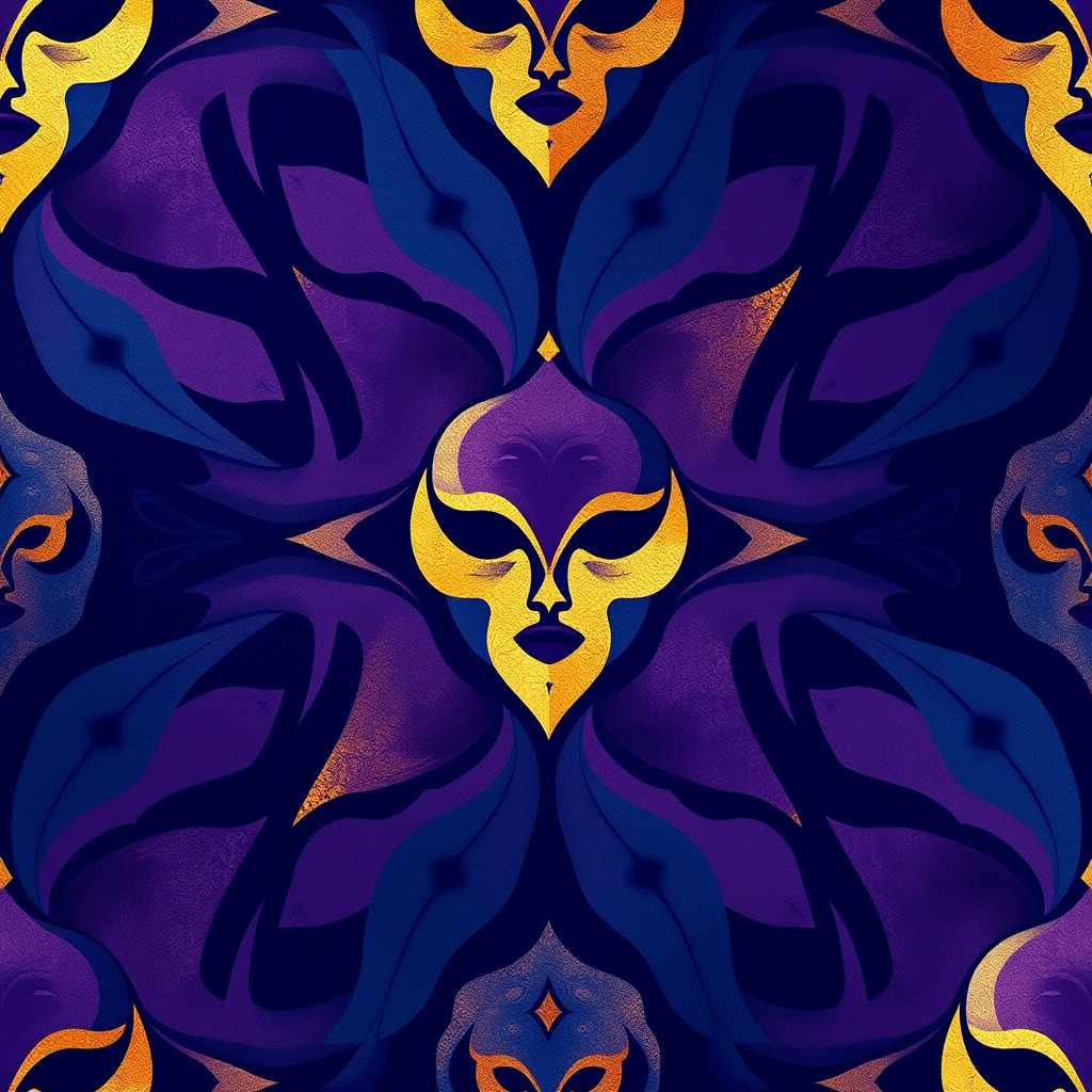 A striking wallpaper design featuring an abstract pattern that creates a sense of mystery, focusing on a unique motif that suggests hidden faces or obscured features