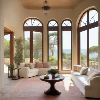 The Mediterranean-style villa featured unseasonably large windows, allowing natural light to flood the space throughout the year.