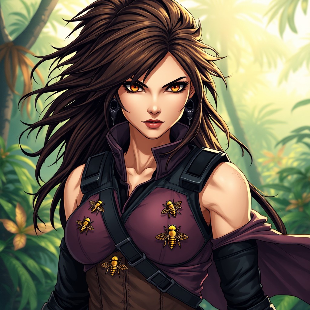 A captivating and beautiful female version of 'The Pain' from Metal Gear Solid 3: Snake Eater, showcasing her as a fierce and formidable character