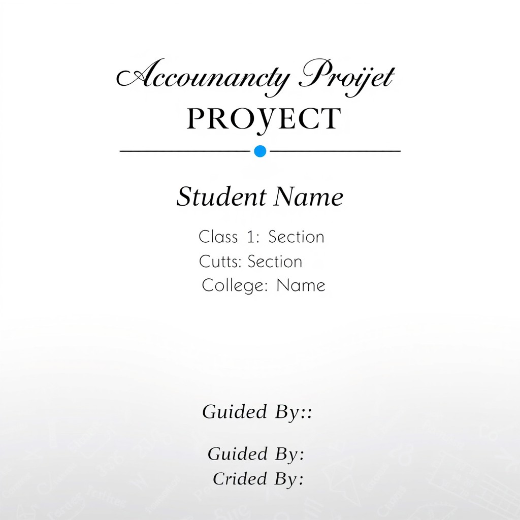 Professional Front Page for Your Accountancy Project