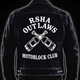 A stylish black denim jacket featuring an eye-catching white design on the back