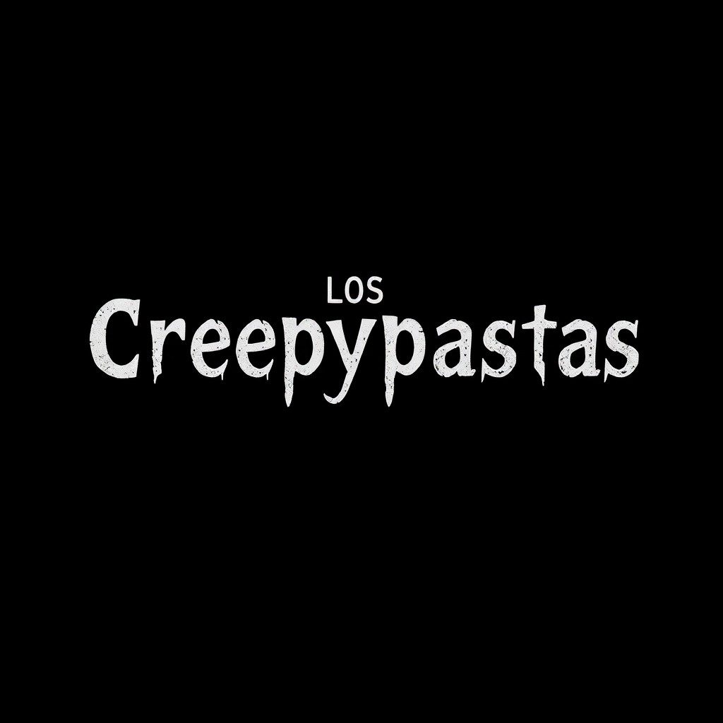 Un título en español que diga "Los Creepypastas" elaborado en una tipografía gótica y de horror clásica, transmitiendo una sensación de error digital y terror tecnológico