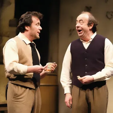 The playwright included a funny jape in the dialogue of the comedic character, creating a lighthearted moment in the play.