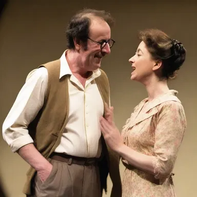 The playwright included a funny jape in the dialogue of the comedic character, creating a lighthearted moment in the play.