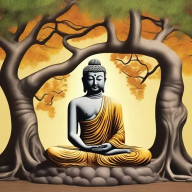 According to Buddhist mythology, the Buddha achieved satori while meditating under the Bodhi tree.