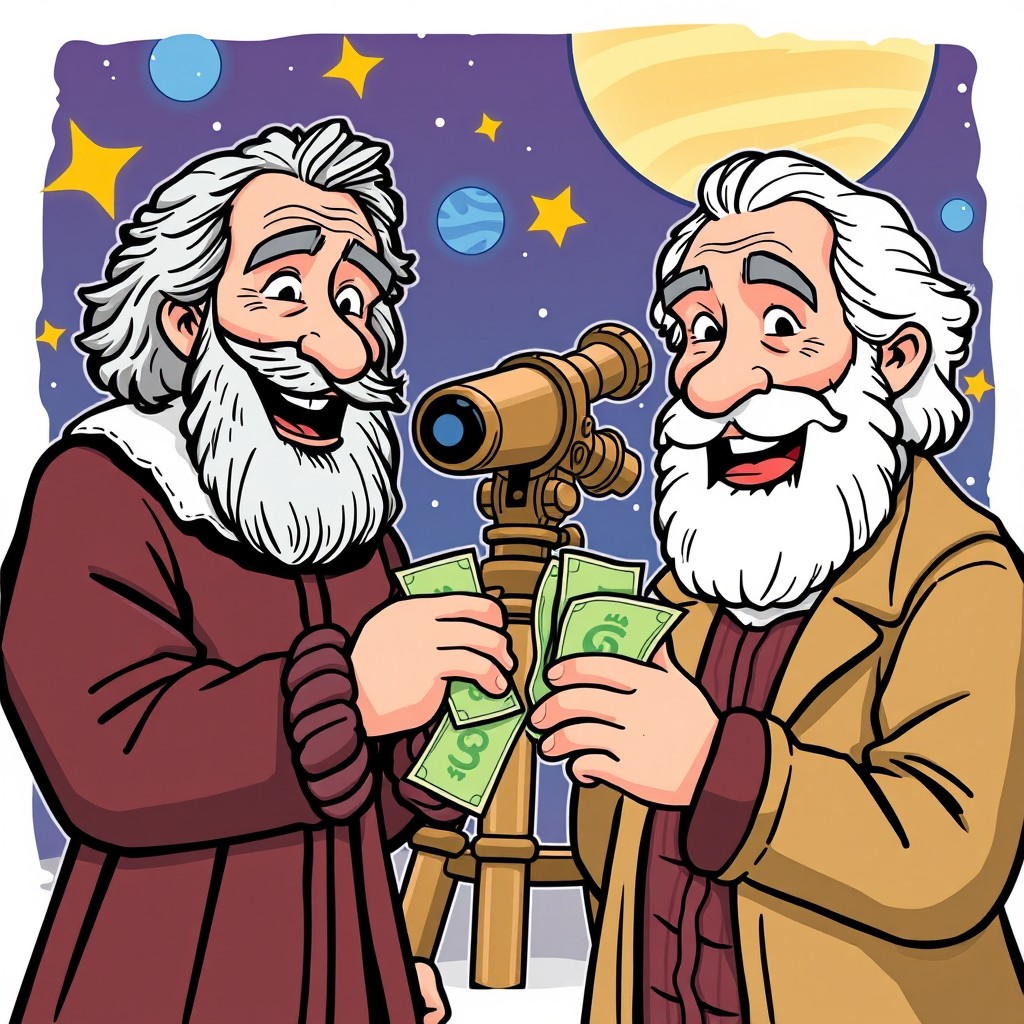 Galileo Pays Kepler: A Comic-Style Tribute