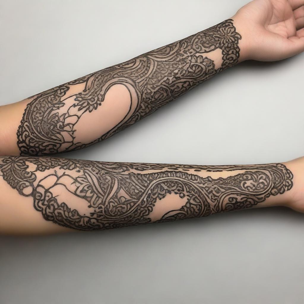 A high-resolution digital art image showcasing intricate henna designs